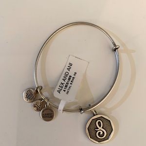 Alex and Ani silver “S” bracelet with original tag